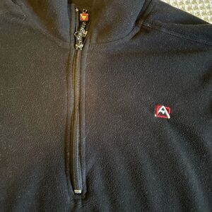 Avalanche Mens Black 1/4 Zip Fleece Pullover Outdoor Supply‎ Company Size M